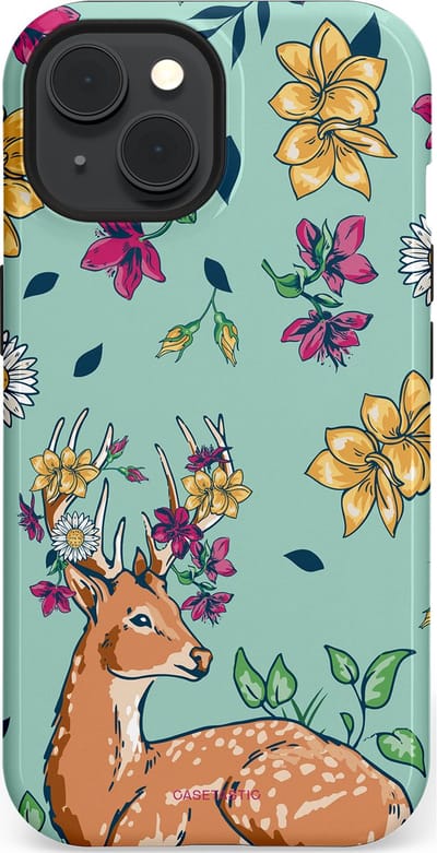 Casetastic Hoesje Geschikt voor Apple iPhone 15 Magsafe - Stijlvolle Beschermende Duo-layer Case - Bloemenbronst