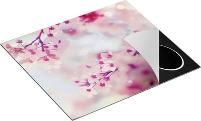 Chefcare Inductie Beschermer Roze Bloesemboom met Zonneschijn - 60x50 cm - Afdekplaat Inductie - Kookplaat Beschermer - Inductie Mat