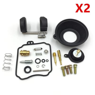 2x Carburateur Revisie Kit met Membraan Vlotter Voor 98-16 Yamaha V Star 650 XVS650