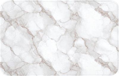 WC mat 80x50 cm - Antislip - Wit - Marmer - Bruin - Toiletmat - Vloermat - Douchemat - Toilet tapijt - Toiletmatten