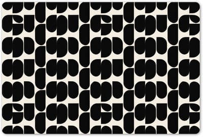 Placemats 45x30 cm - Placemat kunststof - 1 stuk - Modern - Patroon - Zwart - Borden onderleggers - Decoratie voor op tafel - Keuken tafeldecoratie accessoires - Vinyl onderlegger - Tafelversiering