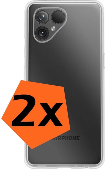 Hoes - 2 Stuks - Geschikt voor Fairphone 5 - Sterk & Shockproof - Case Siliconen - Back Cover - Telefoon Hoes - Transparant
