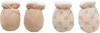 2 Paar Winter Baby Fleece Wantjes - Maat 62-74 (2-9 Maanden) - Met Voering - Warme Handschoenen