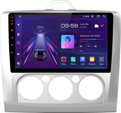 Navigatiesysteem auto met scherm - autoradio geschikt voor CarPlay en Android auto - bluetooth radio - geschikt voor Ford Focus 2004-2011