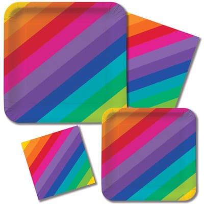Servetten voor een 16e verjaardag, kleurrijke regenboog
