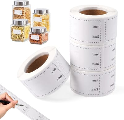 1000 Stuks Zelfklevende Labels voor Invriezen - 50 x 30 mm, Makkelijk Verwijderbaar, Ideaal voor Potten en Voedselopslag