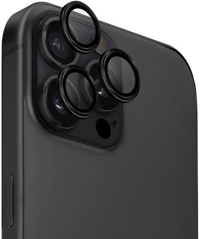 UNIQ Optix Serie - Cameraglas Bescherming - iPhone 16 Pro - Zwart - Eenvoudige Montage