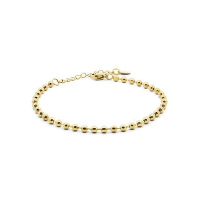 CO88 Collection Ballenarmband – 8CB-91439 – Goudkleurig – Roestvrij Staal – 3 mm Ballen – Verstelbaar 16,5 + 3 cm