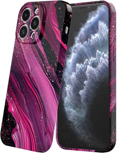 Smartphonica Telefoonhoesje Geschikt voor iPhone 11 Pro met Paars Roze Marmer Opdruk - Flexibel Softcase TPU - Backcover Case Paars Roze Marble Design geschikt voor iPhone 11 Pro