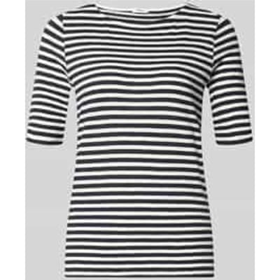 s.Oliver - female - Gestreept overhemd met halve mouwen in slim fit met vlamgaren