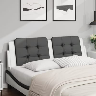 vidaXL - Hoofdbordkussen - "Zadar" - 160 - cm - kunstleer - zwart - en - wit