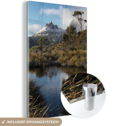 ® Glasschilderij 120x180 cm - Schilderij acrylglas - Natuurgebied Cradle Mountain Tasmanië - Foto op glas - Muurdecoratie woonkamer - Wanddecoratie slaapkamer - Schilderijen