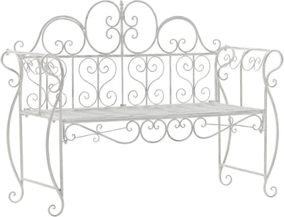 CLP Minna Tuinbank - metalen bank - armleuningen - art nouveau - 180 kg - antiek/wit