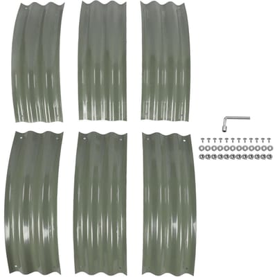 Kit de jardin surélevé 107 x 20 cm, bords arrondis, fond ouvert, jardinière surélevée en métal pour légumes vert clair