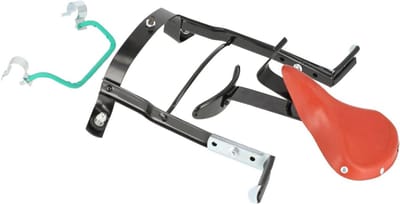 Kinderzitje - Fietsstoeltje - Showroom Decoratie - Met voetsteunen - Max 20 kg - Zwart roodbruin