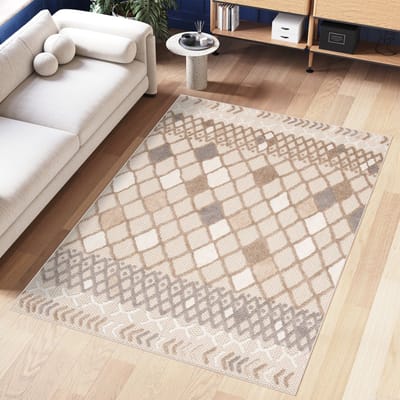 Tapiso Patio Indoor Tapijt Buitenkleed Beige Vloerkleed Tuintapijt Outdoor Maat- 80x150