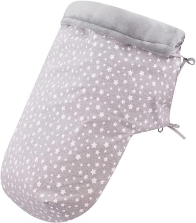 Voetenzak Baby - Babyzak Kinderwagenzak - Warm Blijven - Teddyfleece Binnenvoering - 100x56 cm - Wit Ster