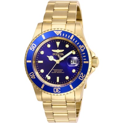 Invicta Pro Diver 26974 Heren Horloge - Waterdicht - Analoog - Quartz Uurwerk - Roestvrij Staal met blauwe Wijzerplaat - 40mm