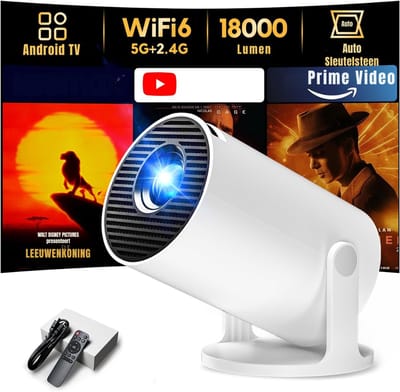 Zyrex® Draagbare beamer - Beamer - Projector - Mini Beamer - Wit - 14cm x 8cm x 9cm