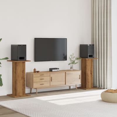 vidaXL - Speakerstandaards - 2 - st - 30x30x80 - cm - hout - artisanaal - eikenkleurig