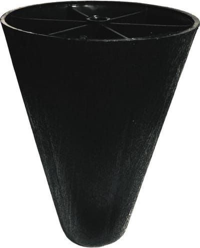 Meubelpoot zwart conisch 10 bij 10 cm en hoogte 13 cm van kunststof - Set van 4 stuks