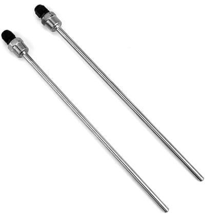 2 stuks 1/2 inch onderdompelhulzen 300mm RVS 304 draad voor temperatuur sensoren en thermowells, beschermtube voor thermokoppels en temperatuurmetingen