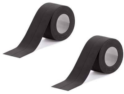 2 rollen 3,2 m lange waterdichte zelfklevende kittape, flexibele randbeschermingsstrips voor badkuipen, aanrechtbladen, badkamers, wastafels en keukens - Zwart