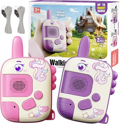 Walkie talkie voor kinderen-walkie talkie oplaadbaar-walkie talkie voor meisjes-Meisjesspeelgoed Kampeer- en Buitenspellen - 2 Stuks-300m-walkie talkie-Geschikt cadeau voor jongens en meisjes van 3, 4, 5, 6, 7 en 8 jaar