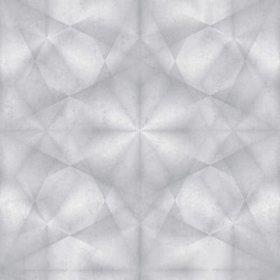 3D behang Profhome 386922-GU vliesbehang hardvinyl warmdruk in reliëf licht gestructureerd in caleidoscoop ontwerp glanzend grijs lichtgrijs zilver 5,33 m2