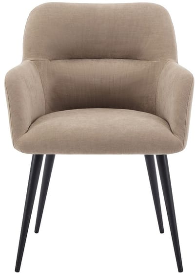 Vente-unique Set van 2 stoelen HEKA - Met armleuningen - Stof en metaal - Beige