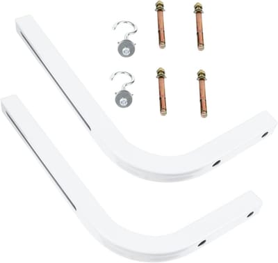 Projectorscherm Bevestiging - Scherm Hanger - Thuisbioscoop Creëren - Verstelbare Metalen Haken - 27.5 x 16 cm - Wit