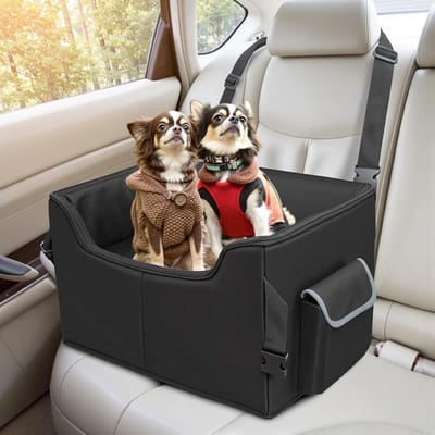 Autostoel Honden - Reisstoel Puppy - Veilig Reizen - Opvouwbaar Wasbaar - 76x43x33 cm - Zwart
