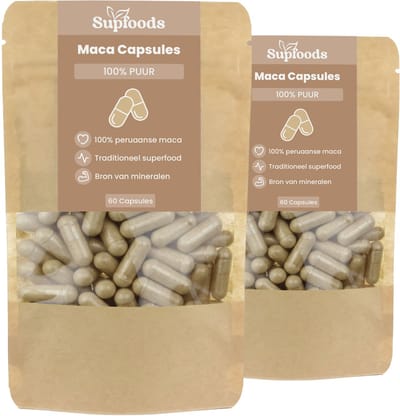 Maca Capsules 100% Puur - 120 Capsules - Maca wordt Traditioneel Gebruikt voor Energie en Vitaliteit - Rijke Bron van voedingsstoffen en mineralen - Ideaal voor Dagelijks Gebruik met 500mg per Maca Poeder Capsule