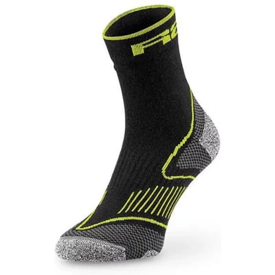 Merino wollen sokken - Warme sokken voor de winter met echt merino wol - R2 - Challenge Fietssokken - Zwart/Geel - Maat L (43 - 46)