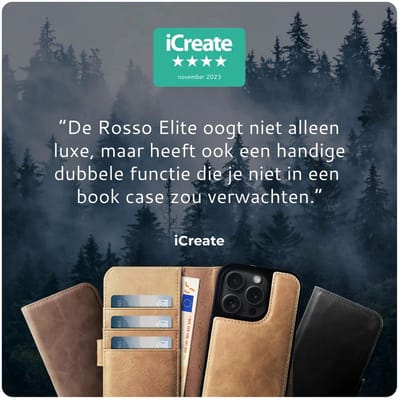 Rosso Elite Hoes Geschikt voor Samsung Galaxy Tab S10 Ultra / S9 Ultra - 2-in-1 Echt Leer Book Case en Back Cover - Magnetisch Uitneembaar Hoesje - Beschermhoes Zwart