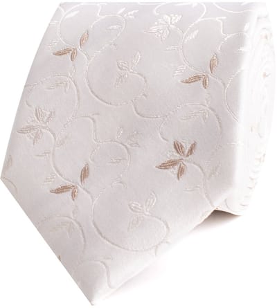 TRESANTI | EMIR | Zijden stropdas bladeren | Beige