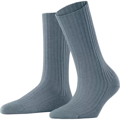 FALKE Cosy Wool Boot eenkleurig wol sokken dames blauw - maat 35-38