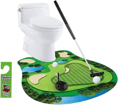 Mini Golf Cadeauset voor Mannen - Inclusief Putting Mat, Golfballen en Deurhanger voor Badkamerplezier