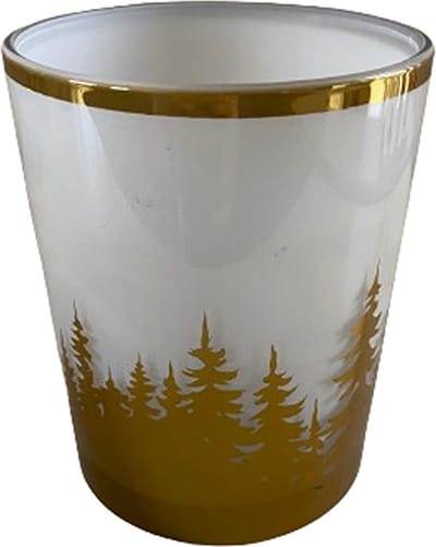 Diga Colmore - Waxinelichthouder Gold Frosted Trees - Kerst/Winter - Wit/Goud - 10x10x13