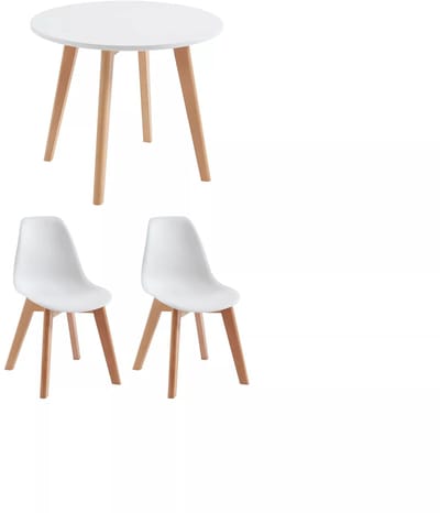 Vente-unique Set van kindertafel LOULOUNE + 2 stoelen LILINOU - Wit