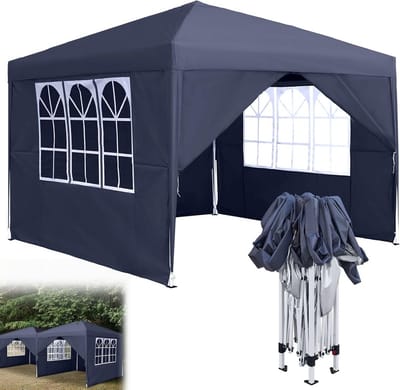 Pop-up Partytent 3x3m met 4 Zijwanden - Waterdicht en UV-bestendig Tuinpaviljoen