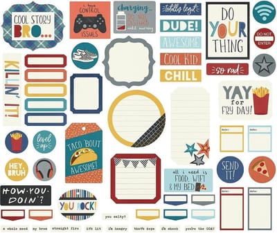 Simple Stories Bro & Co. Journal Bits & Pieces Die-Cuts 57/Pkg (BRO13017)