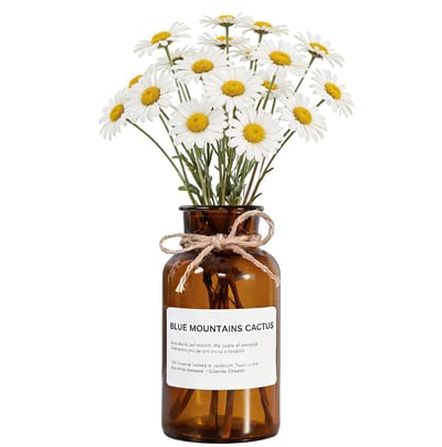 Allecto - Amber Glazen Vaas - Decoratieve Vaas - Vintage Stijl - 500 ml - Bloem Vaas - Geschikt voor Bruiloft - 16,2 cm Hoog