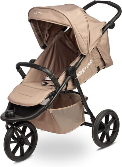 Lichtgewicht Kinderwagen - Reisbuggy Peuters - Actieve Gezinnen - 3 Wiel Wendbaar - 110 x 60 x 112 cm - Zandkleur