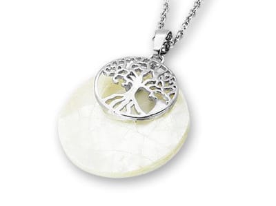 Amanto Ketting Elza - 316L Staal - Natuursteen  - ∅28mm - 50cm