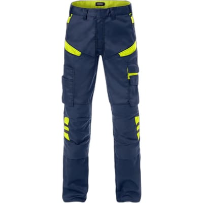 Fristads Broek 2555 Stfp - Marineblauw/hi-vis geel - C152