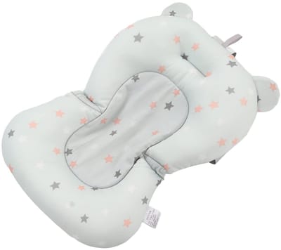 Dailygoods- Zitkussen Babybadje - Opvouwbare Ondersteuning - Verstelbaar - Veiligheidsgordels - Comfortabel - Katoen/Piepschuim - Babybadkussen