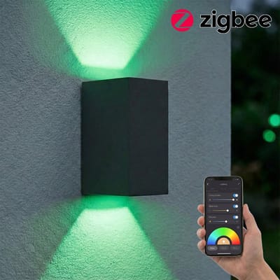 SMART LED Wandlamp | Zigbee | San Francisco | Incl. 2x lichtbronnen | HUE Compatible| Zwart