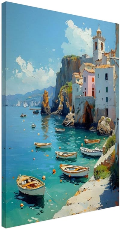 Canvas Schilderij - Harbour breeze 50x70 cm - Landschappen Wanddecoratie Woonkamer & Slaapkamer