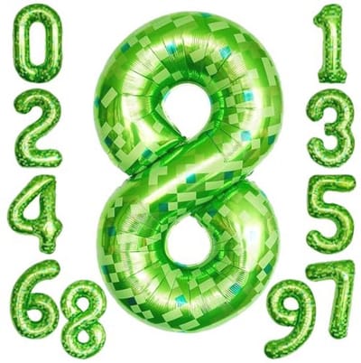 Groene folieballon cijfer 8 voor verjaardag jongens - 101 cm
